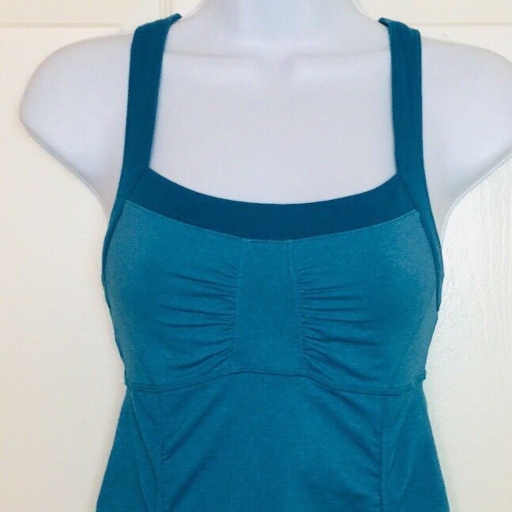 Athleta XXS Criss Cross Back Dark Blue Tank Top
